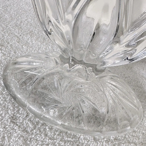 Vintage  Cut Crystal Pinwheel Star Pattern 3 Arm Candle Holder Candelabra - Picture 7 of 15